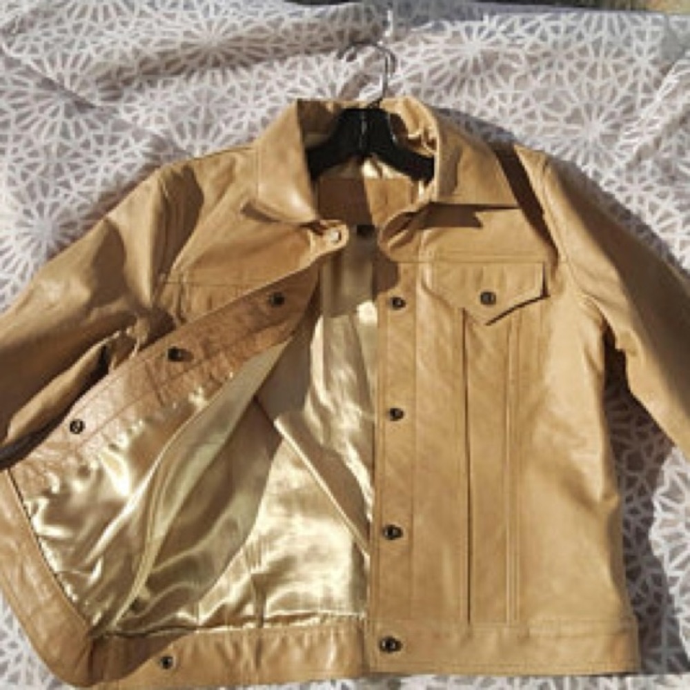 Guess Faux Leather Cream Jacket